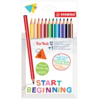 STABILO Crayon de couleur triangulaire épais TRIO,...