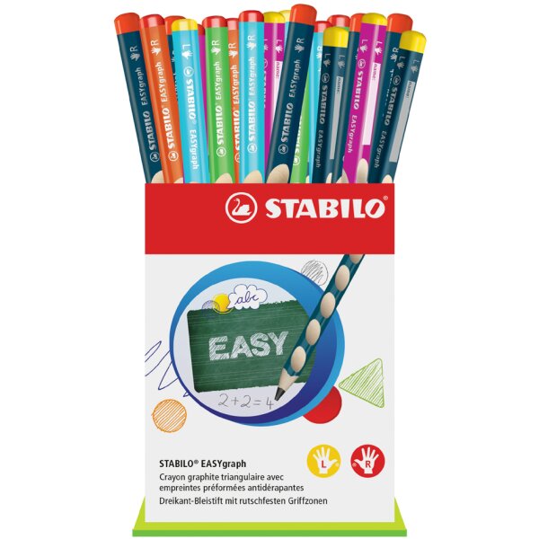 STABILO Crayon graphite EASYgraph, pr&eacute;sentoir carton de 36