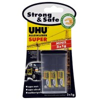 UHU Alleskleber SUPER MINIS, 3 Tuben à 1 g, auf...