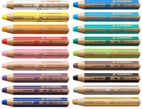 STABILO Crayon multi-talents woody 3 en 1, rond, jaune