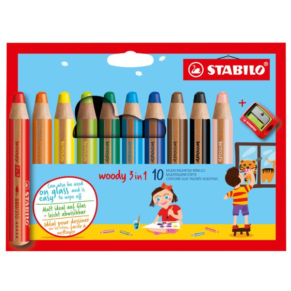 STABILO Multitalentstift woody 3 in 1, 10er Kartonetui