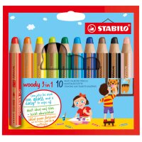 STABILO Multitalentstift woody 3 in 1, 10er Kartonetui