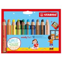 STABILO Multitalentstift woody 3 in 1, 10er Kartonetui