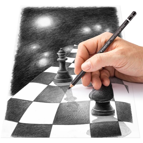 STAEDTLER Crayon Mars Lumograph black, étui métallique de 6