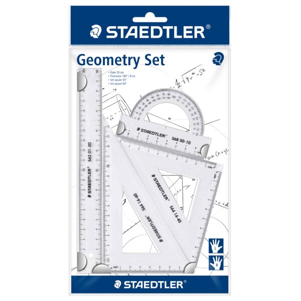 STAEDTLER Geometrie-Set, klein, 4-teilig, transparent