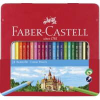 FABER-CASTELL Hexagonal-Buntstifte CASTLE, 24er Metalletui