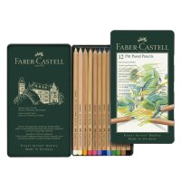 FABER-CASTELL Buntstifte PITT PASTELL, 12er Metalletui