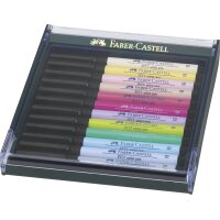 FABER-CASTELL Tuschestift PITT artist pen, 12er Etui Pastell