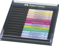 FABER-CASTELL Tuschestift PITT artist pen, 12er Etui Pastell