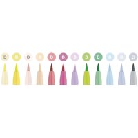 FABER-CASTELL Tuschestift PITT artist pen, 12er Etui Pastell