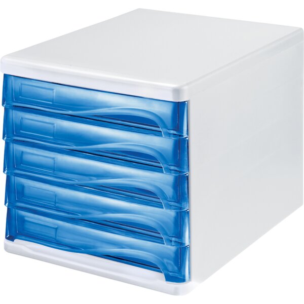 helit Module de classement the wave, 5 tiroirs, blanc/