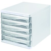 helit Module de classement the wave, 5 tiroirs, blanc/gris