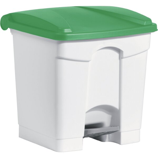 helit Tret-Abfalleimer "the step", 30 Liter, weiss rot
