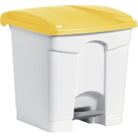 helit Tret-Abfalleimer "the step", 30 Liter, weiss rot