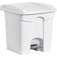 helit Tret-Abfalleimer "the step", 30 Liter, weiss rot