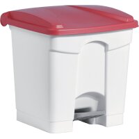 helit Tret-Abfalleimer "the step", 30 Liter, weiss grün