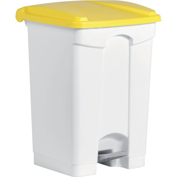 helit Poubelle à pedale the step, 45 litres, blanc/jaune