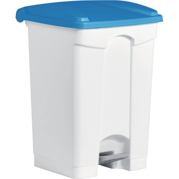 helit Poubelle à pédale the step, 45 litres, blanc/bleu