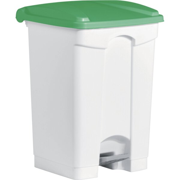 helit Tret-Abfalleimer "the step", 45 Liter, weiss weiss