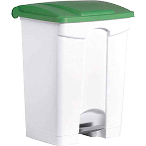 helit Tret-Abfalleimer "the step", 70 Liter, weiss blau