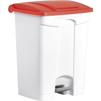 helit Tret-Abfalleimer "the step", 70 Liter, weiss blau