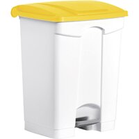 helit Tret-Abfalleimer "the step", 70 Liter, weiss blau