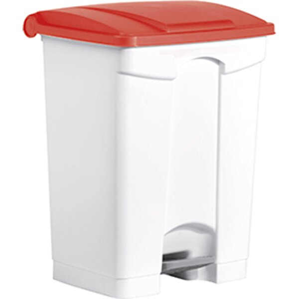 helit Tret-Abfalleimer "the step", 70 Liter, weiss weiss