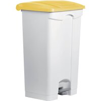 helit Poubelle à pédale the step, 90 litres, blanc/rouge