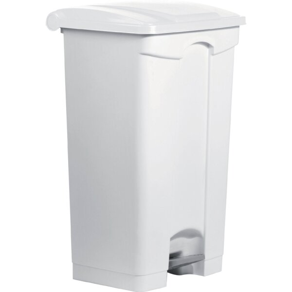 helit Tret-Abfalleimer "the step", 90 Liter, weiss blau