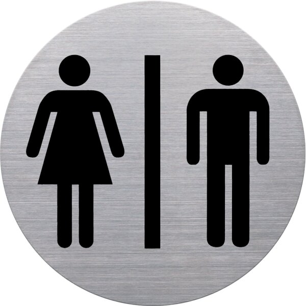 helit Pictogramme the badge WC-Femmes, rond, argent