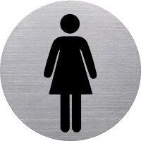 helit Piktogramm "the badge" WC-Damen, rund, silber