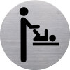 helit Pictogramme the badge WC handicapés, rond, argent