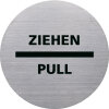 helit Piktogramm the badge DRÜCKEN/PUSH, rund, silber