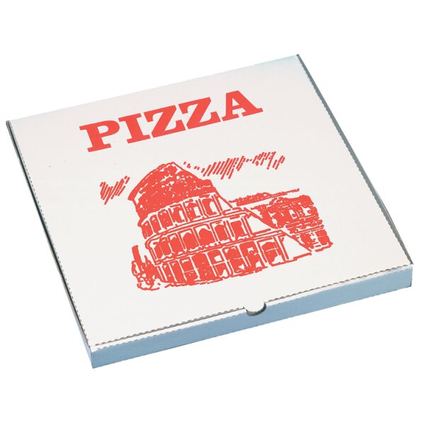 STARPAK Pizzakarton eckig, 300 x 300 x 30 mm, weiss rot