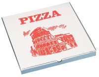 STARPAK Pizzakarton eckig, 300 x 300 x 30 mm, weiss rot