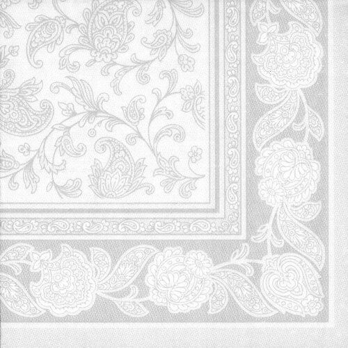 PAPSTAR Serviette ROYAL Collection Ornaments, blanc