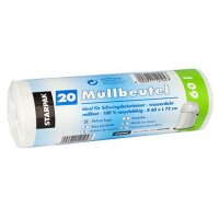 STARPAK Sac poubelle LDPE, 18 litres, blanc