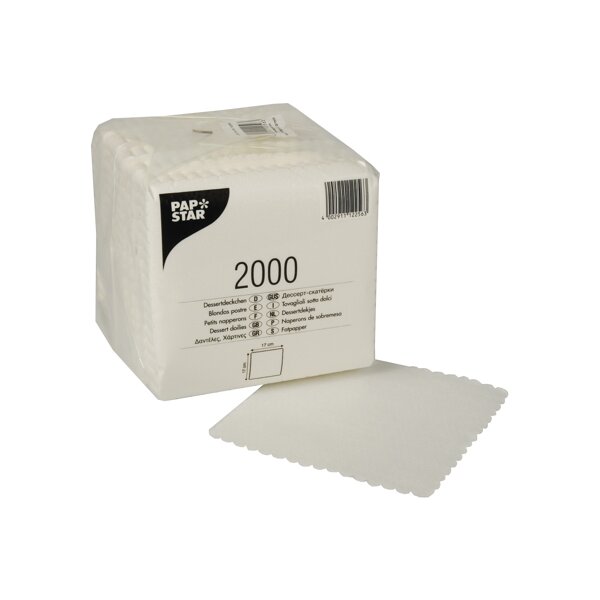 PAPSTAR Dessertdeckchen, 170 x 170 mm, weiss