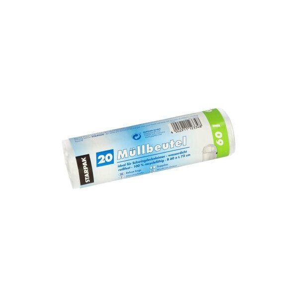 STARPAK M&uuml;lleimerbeutel HDPE, 60 Liter, weiss