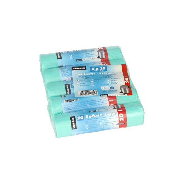 STARPAK Sac poubelle HDPE, 35 litres, transparent