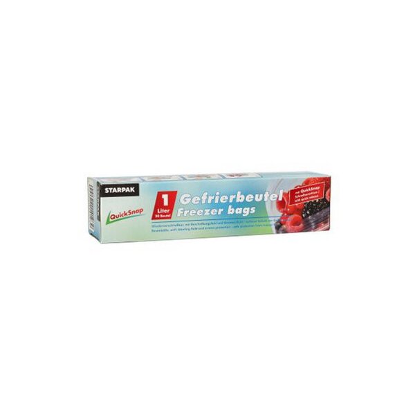 STARPAK Gefrierbeutel QuickSnap 1 Liter, 180 x 200 mm