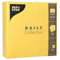 PAPSTAR Serviettes, 320 x 320 mm, 3 couches, jaune