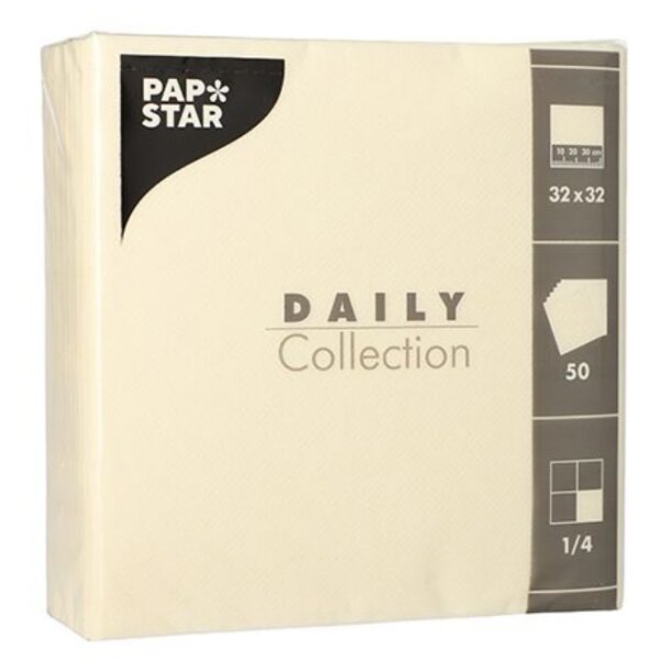 PAPSTAR Serviettes, 320 x 320 mm, 3 couches, blanc