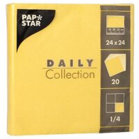 PAPSTAR Serviettes de cocktail, 240 x 240 mm, jaune