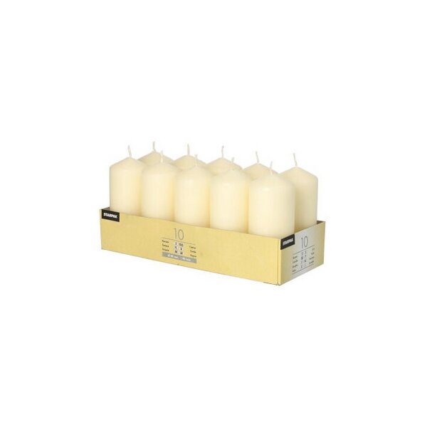 STARPAK Bougie cylindrique, diam&egrave;tre: 40 mm, cr&egrave;me