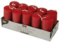 PAPSTAR Bougies cylindriques, diamètre: 40 mm, rouge