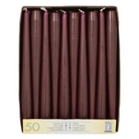 STARPAK Leuchterkerzen, 22 mm, bordeaux, 50er Pack