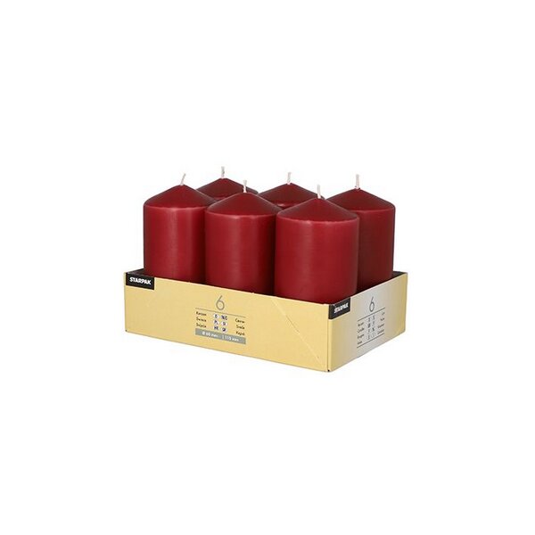 STARPAK Bougie cylindrique, diam&egrave;tre: 60 mm, bordeaux
