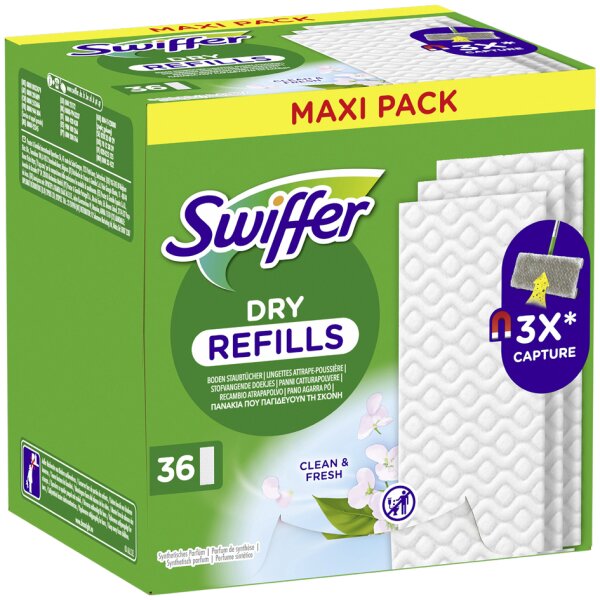 Swiffer Serpillère sèche au parfum febreze, pack de recharge