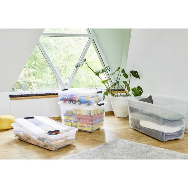 keeeper Bo&icirc;te de rangement konrad, avec roulettes, 83 L